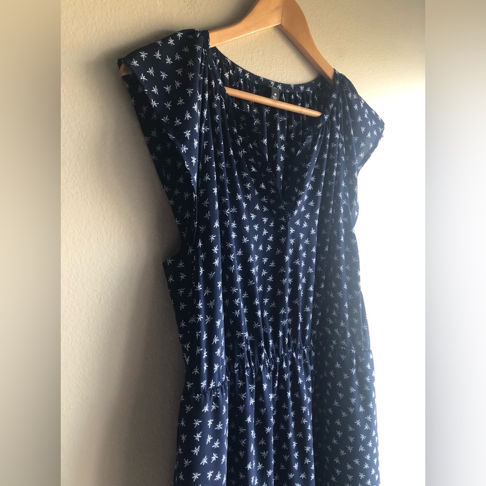 J.Crew Women Maxi Blue Blouse Dress Size Medium - Picture 4 of 13
